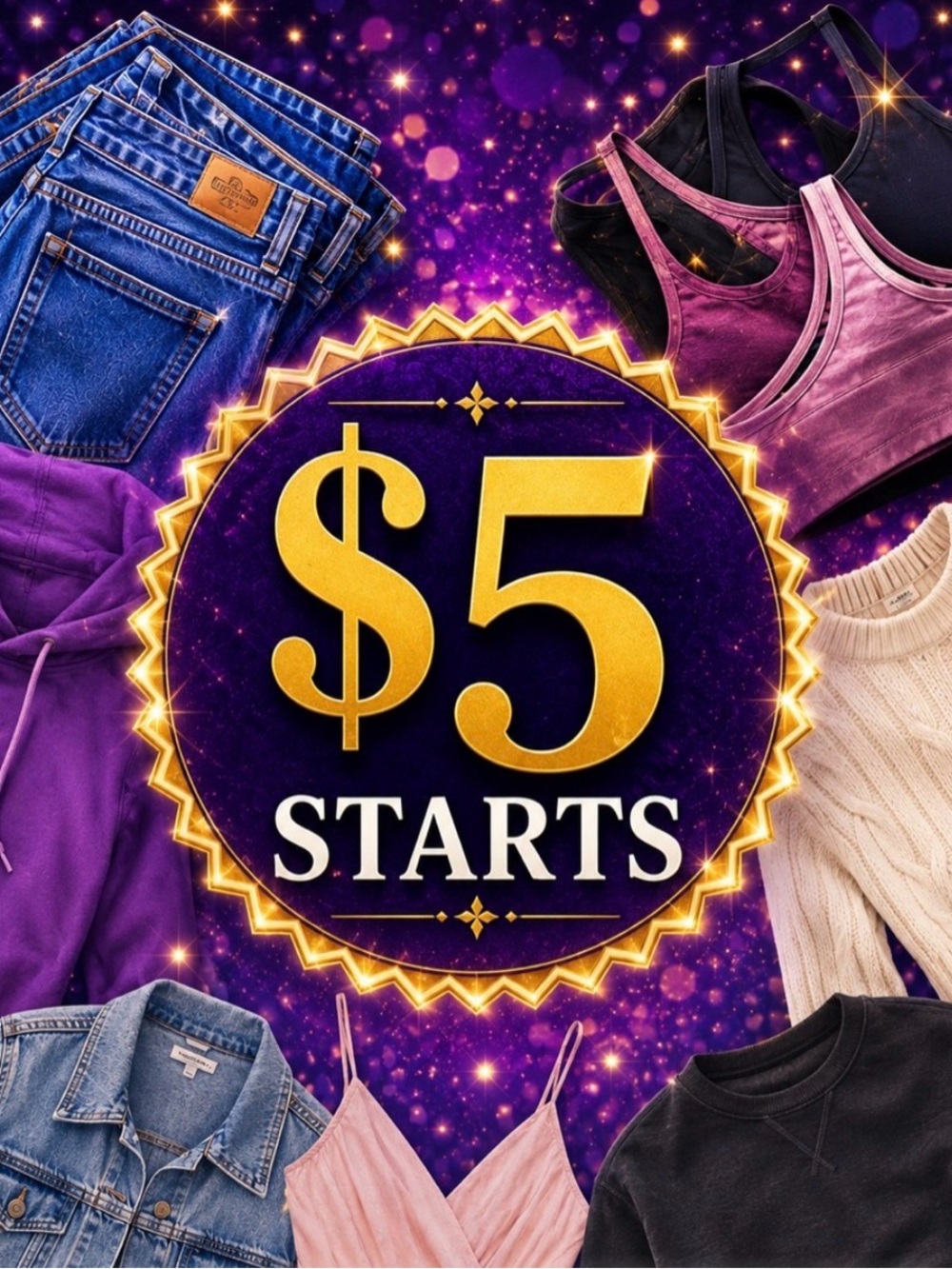 Huge Closet Clear Out With $5 starts!